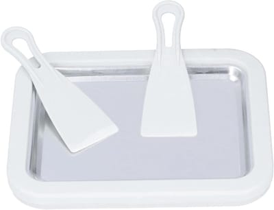 Yogurtmaker en IJsrolmachine met RVS Pan, 2 Spatels en Antivriesframe voor Thuisgebruik - Ideaal voor IJs en Yogurt Creaties