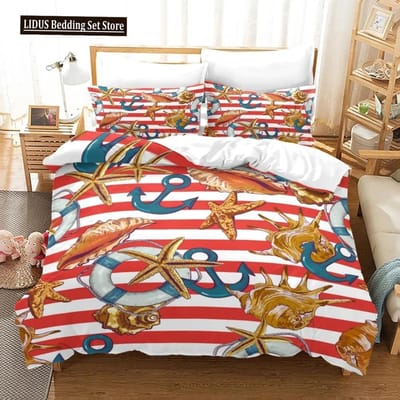 Maritieme Beddengoed Collectie Oceaan Anker Decor Dekbedovertrek Zeeman Piraat Kapitein Zee Avontuur Spreihoes Voor Kinderen Jongens Marineblauw 70x133cm 2pcs