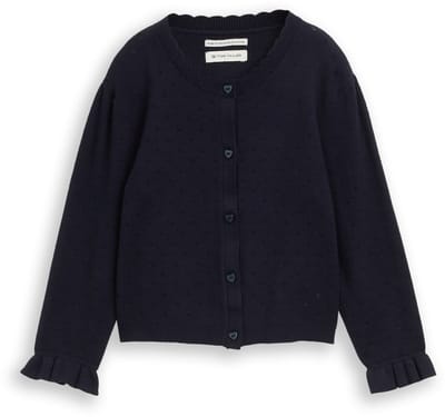 Tom Tailor - Vest met gaasmotief - Maat 92/98 - sky captain blue