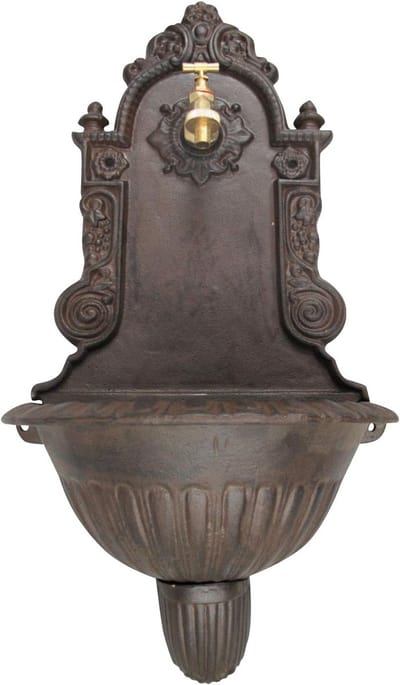 Wastafel fontein - Wandfontein tuin - Decoratieve tuin - Antieke stijl - 65cm hoog - Bruin