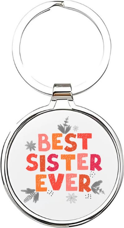 Akyol - Best sister ever Sleutelhanger - zus - De liefste zus - Zus sleutelhanger - Zussen sleutelhanger - Sleutelhanger zus - Familie sleutelhanger - verjaardagscadeautje - Zus cadeau - Sister - zusje - 4 x 7,5 CM