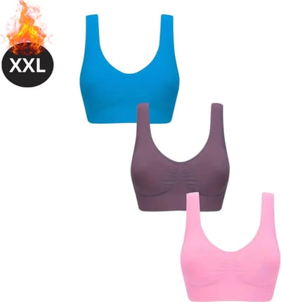 Bovista BH Set Zonder Beugel - Zonder Bandjes - Push-up Bh's - Comfort Beha - Comfortabel - Sterk - Dames - 3 Pack - Gemengd 6 - Maat XXL