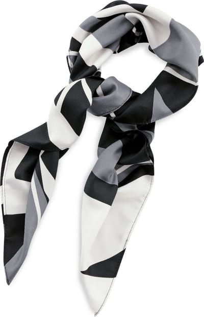 JB Collection - Sjaals - sjaal patroon grijs wit vierkant - zwart / grijs / wit