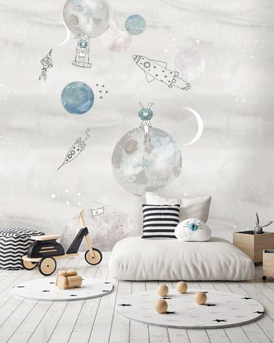 INGK Kinderbehang - Too The MooooN, Grey