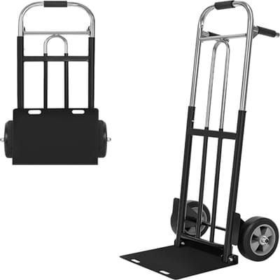Opvouwbare Handtruck met 400 lbs Capaciteit - Compact Ontwerp voor Zware Lasten