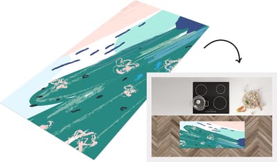 Keukenloper - Loper keuken - Zomer - Abstract - Groen - 120x50 cm - Keukenloper vinyl