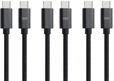 3 stuks OneOne 2,0m oplaadkabel. Sterke USB C naar C kabel. Stevig laadkabel snoer past op Apple iPhone 16 Pro Max, iPhone 16e, iPad 9, iPad 10, iPad Air 4, iPad Air 5, iPad Mini 6, iPad Pro 11, iPad Pro 12.9