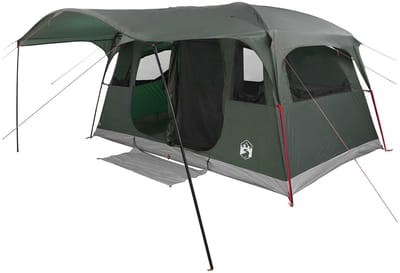 vidaXL - Tunneltent - Leger - Groen - 427 - x - 305 - x - 205 - cm - Polyester - en - Staal
