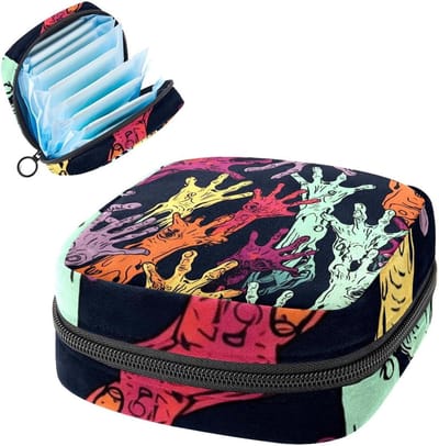 Periode Tas - Maandverband Pouch - Intieme hygiëne - Privacybescherming - 12 x 17 x 17 cm - Veelkleurig