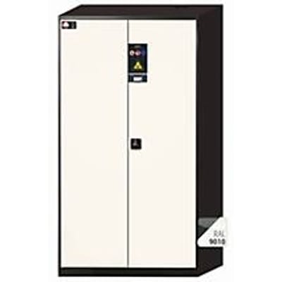 asecos CS-CLASSIC-F chemische opslagkast, scharnierende deuren, zuiver wit front, B 1055 x D 520 x H 1950 mm