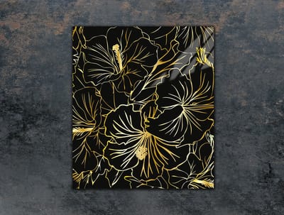 TMK ArtDeko - Snijplank - 45x52cm - Kwiaty - Glas