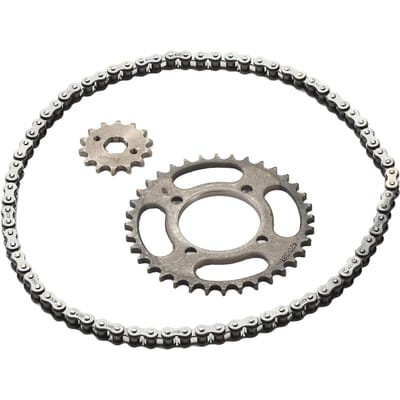 420 14T 36T Voor Achter Tandwiel Ketting Vervanging 76 Schakels Ketting Staal Aluminiumlegering Tandwiel Ketting Set voor Elektrisch gray