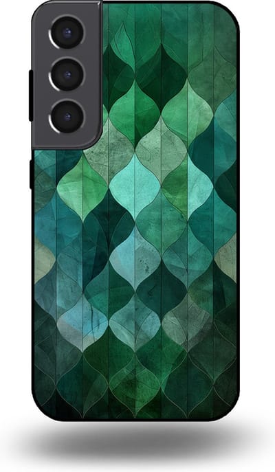 Smartphonica Telefoonhoesje geschikt voor Samsung Galaxy S22 met groene bladeren opdruk - TPU backcover case green leaf design - Groen geschikt voor Samsung Galaxy S22