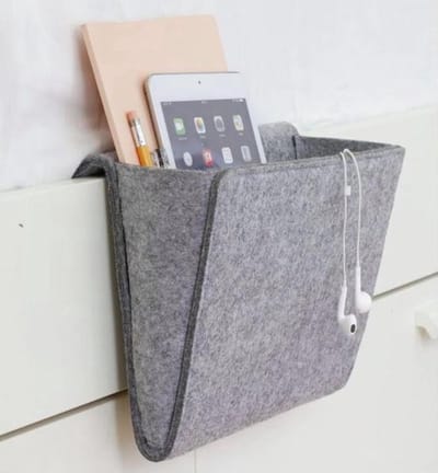 CHPN - Bedside pocket - Bank organiser - Bankorganizer - Grijs - Opbergzak - Nachtkastje - Bankopberger - 1 vak