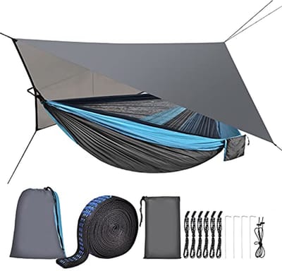 Camping Hangmat met Klamboe en Waterdichte Regenvlieg voor Buitenactiviteiten