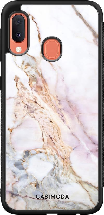 Casimoda® hoesje - Geschikt voor Samsung Galaxy A20e - Parelmoer Marmer - Zwart TPU Backcover - Marmer - Multi