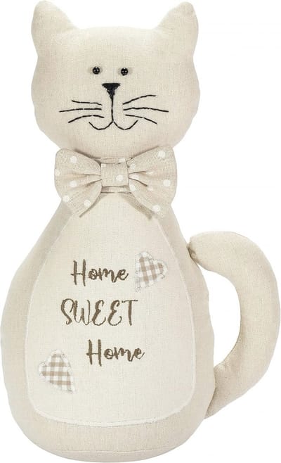 Leuke Katdeurstopper met Home Sweet Home Design - Zware, Zandgevulde Deurbuffer voor Dierenliefhebbers