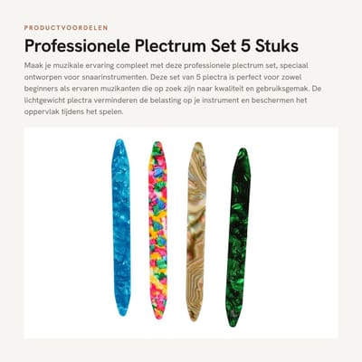 Dailygoods - Professionele Plectrum Set - 5 Stuks - Lichtgewicht en gebruiksvriendelijk - Patroonbedrukt - Geschikt voor Snaarinstrumenten - Ideaal vo...