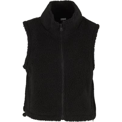 Urban Classics - Short Sherpa Mouwloos jacket - XS - Zwart