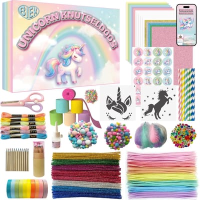 Unicorn Knutseldoos - Inclusief E-Book - Knutselpakket - Creatief Speelgoed - Knutselkoffer - Knutselset - Knutselen Meisjes - Knutselen voor kinderen - Unicorn Speelgoed