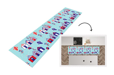 Keukenloper - Loper keuken - Strand - Vlieger - Patronen - 200x50 cm - Keukenloper vinyl