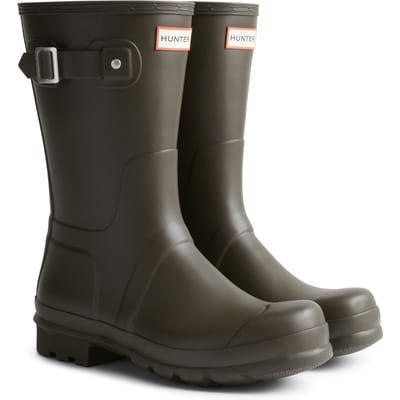 Hunter Original Short Wellington Boots Rubberen Heren Regenlaarzen In Chocoladebruin