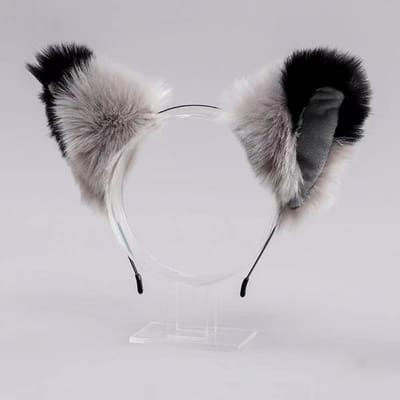 1 ST Pluche Pluizig Haar Hoepel Haarband Kat Oren Hoofddeksels Nepbont Haar Sieraden Hoofd Velg Mode gray
