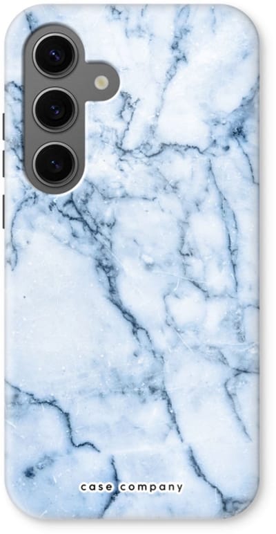 Case Company® - Hoesje geschikt voor Samsung Galaxy S24 hoesje - Blauw marmer - Tough Case - Maximale Bescherming alle Kanten en Schermrand