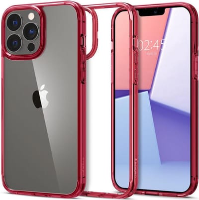 Spigen Ultra Hybrid Hoesje Geschikt voor Apple iPhone 13 Pro Max Rood