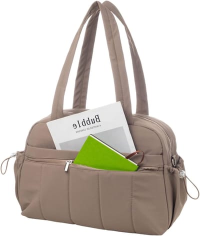 Lichte Weekend Bag voor Vrouwen, Sporttas met Natvak, Handbagage voor Vliegtuig en Gym, 24L in Camel Kleur