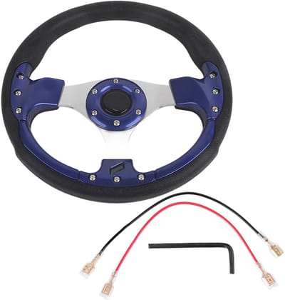 Allecto - Sport Stuurwiel - 13 inch - Universeel PU Leer - Blauw - Racing en Drift - Verbeterde Grip - Geschikt voor Auto's - Sportieve Ervaring