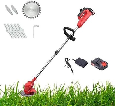 Draadloze grasmaaier - Elektrische trimmer - Gazon onderhoud - Inclusief accu - 95-125 cm verstelbaar - Rood