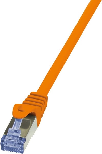 LogiLink CQ3078S RJ45 Netwerkkabel, patchkabel CAT 6A S/FTP 5.00 m Oranje Vlambestendig, Snagless 1 stuk(s)