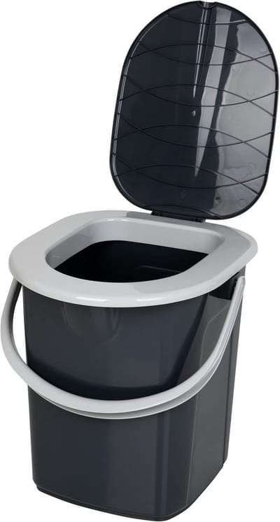 Mobiel Toilet - Camping Toilet - Buitenactiviteiten - 100% Gerecycled Materiaal - 22 Liter - Antraciet