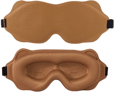 Slaapmasker Bruin - 3D Gestructureerd - Volledig Verduisterend - Ademend - Verstelbaar