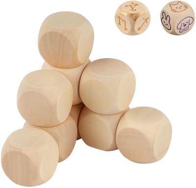 Houten dobbelstenen blanco 25 x 25 x 25 mm