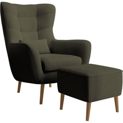 Fauteuil met hocker Verdiro velvet | NADUVI Collection