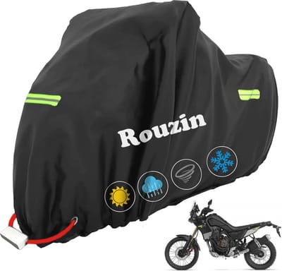 XXXL Waterdicht Motorfiets Afdekzeil voor Buiten - Winterbestendig en Reflecterend - Geschikt voor de meeste Motoren (245 x 105 x 125 cm)