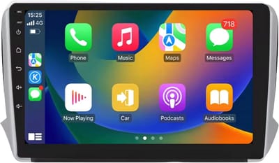 Autoradio met bluetooth - Carplay - Voor Peugeot 2008 & 208 (2014-2018) - Geschikt voor Apple en Android - Stereo - Navigatie - Navigatiesysteem auto - 2GB 64GB