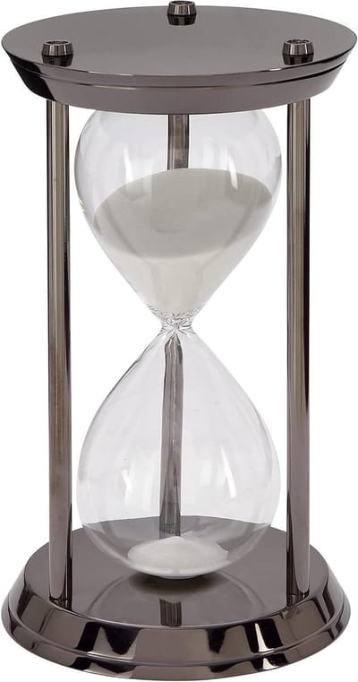 Zandloper - Keukentimer - Tijdmeting - Elegant Design - 12 x 7 Inch - Zwart