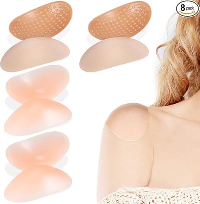 4 Paar Schoudervulling - Spons En Siliconen - Herbruikbaar - Ademend - Schoudervulling Voor Kleding - Onzichtbare Schoudervullingen - Antislip Schoudervullingen - Wasbaar - Schoudervullingen Voor Dames - Geschikt Voor Blazer Kleding Knutselen