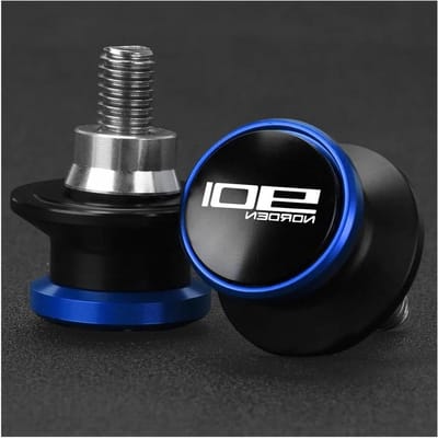 Motorfiets Swingarm Bobbins - Bobbin Sliders - Bescherming Motor - CNC Aluminium - M10 - Blauw