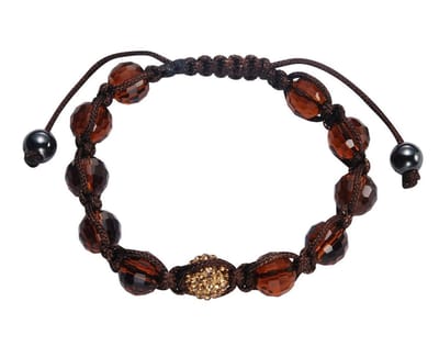 Behave - bruine armband met facetkralen - warme herfststijl