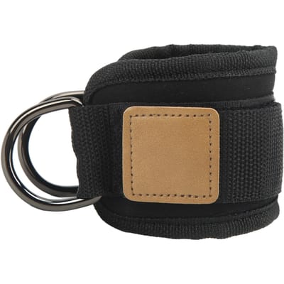 Sangle de cheville de fitness pour entraîneur de force des jambes avec anneaux en D doubles et sangles en caoutchouc pour hommes et femmes brown