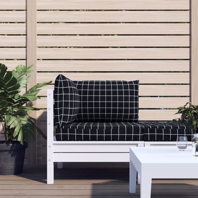 vidaXL - Palletkussens - 3 - st - ruitpatroon - oxford - stof - zwart