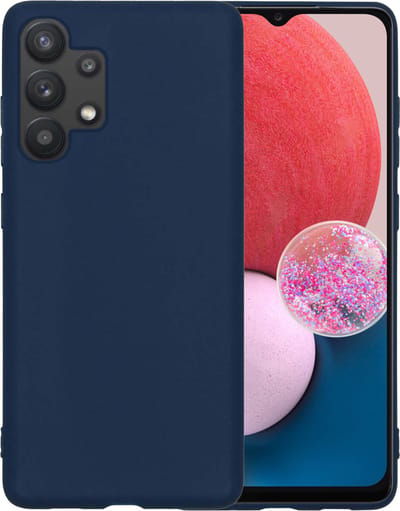 Hoesje - Geschikt voor Samsung Galaxy A13 4G - Sterk & Shockproof - Siliconen Case - Hoes Cover - Telefoonhoes - Donkerblauw