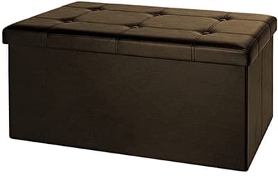 Moderne 2-in-1 Zitbank met Opbergruimte Klapbaar 80x38x38cm 100l Opbergbank Poef Voetenbank Bruin