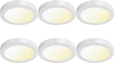 LED Downlight Opbouwspot 6 Stuks - Kingtron Thin - 12W 1120lm 120° Bundelhoek - Aanpasbare Lichtkleur 3000K-4000K-6500K - IP40 - Rond - Wit - Ø172mm
