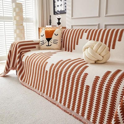 Serviette de canapé en velours côtelé avec pompons, style Ins, double face, utilisée pour le salon, le camping, le pique-nique, grande couverture, loisirs, détente, serviette de plage 180x130cm