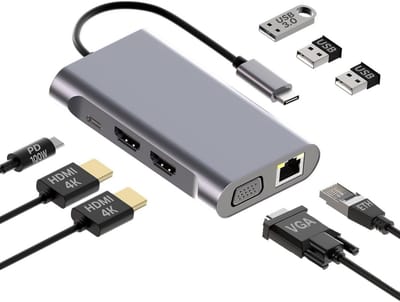 DailySupplies® Docking Station Laptop 2x HDMI - Splitter Laptop - USB-C - Universeel
